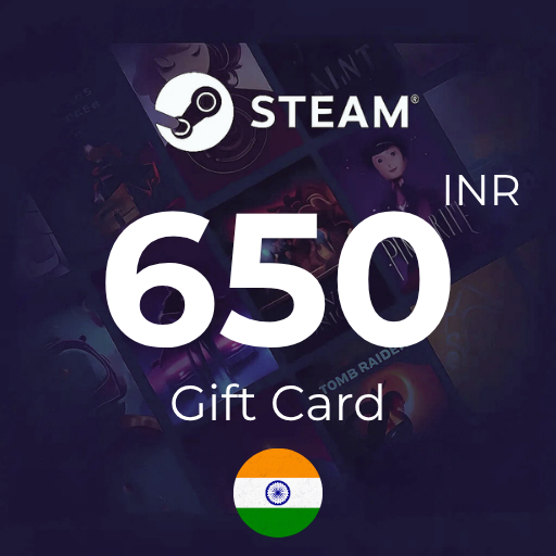 گیفت کارت 650 روپیه استیم هند - Steam India 650 INR
